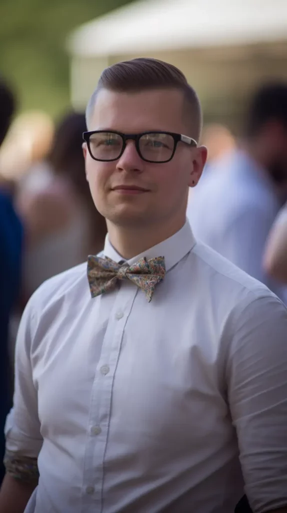 Male guest at a casual summer wedding