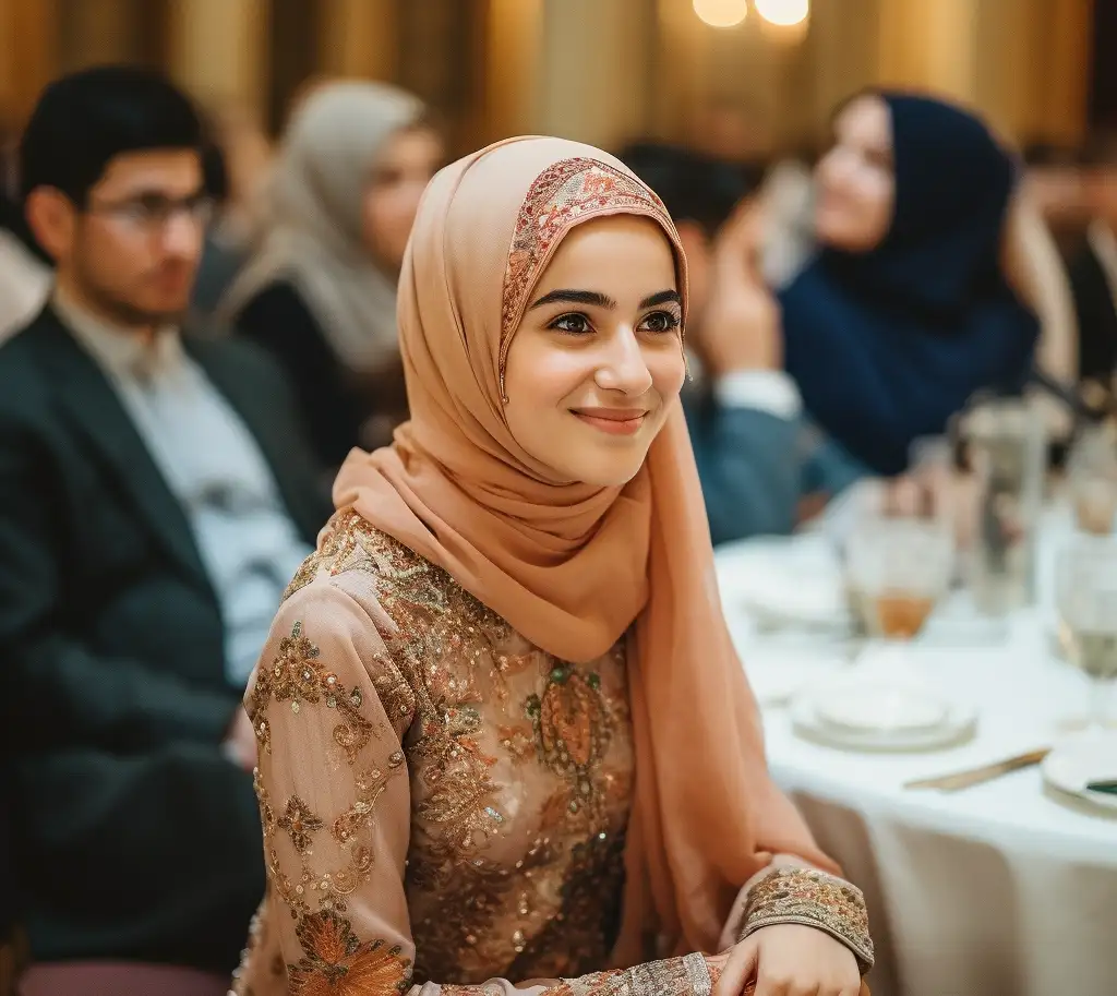 Guest at a Muslim wedding
