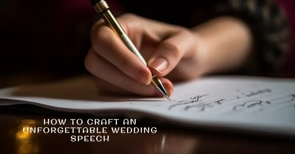 someone writing a wedding speech