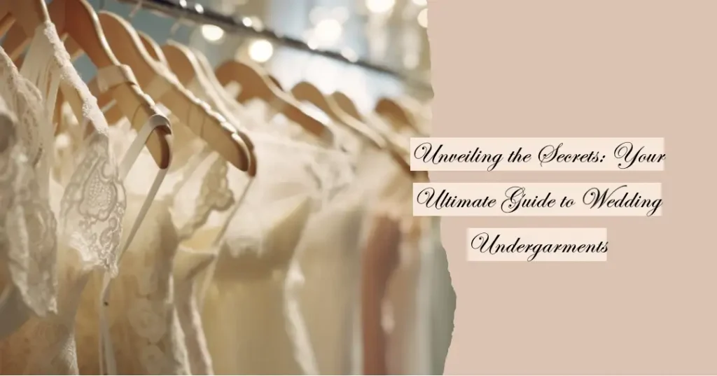 Bridal undergarments on a hanging rack