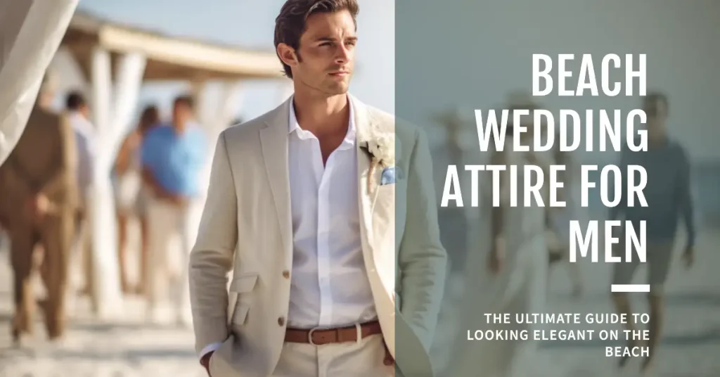 man in linen suit at a beach wedding