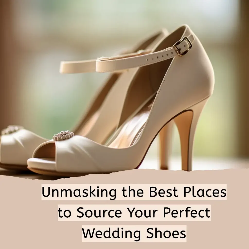 pair of ivory wedding shoes