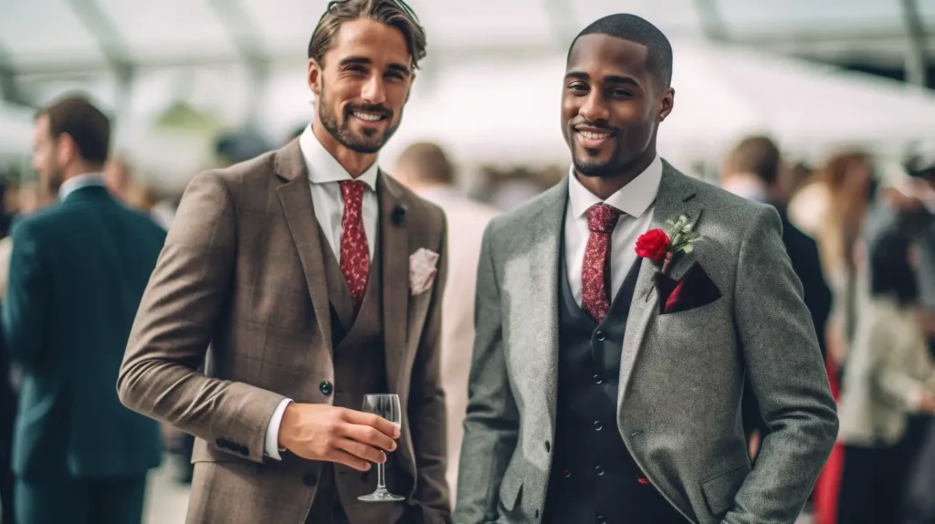 Male guests at a wedding