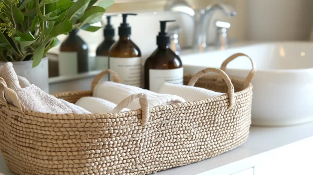 bathroom baskets for guests