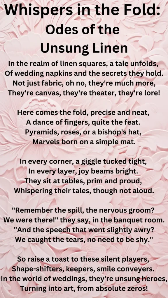poem about folding napkins