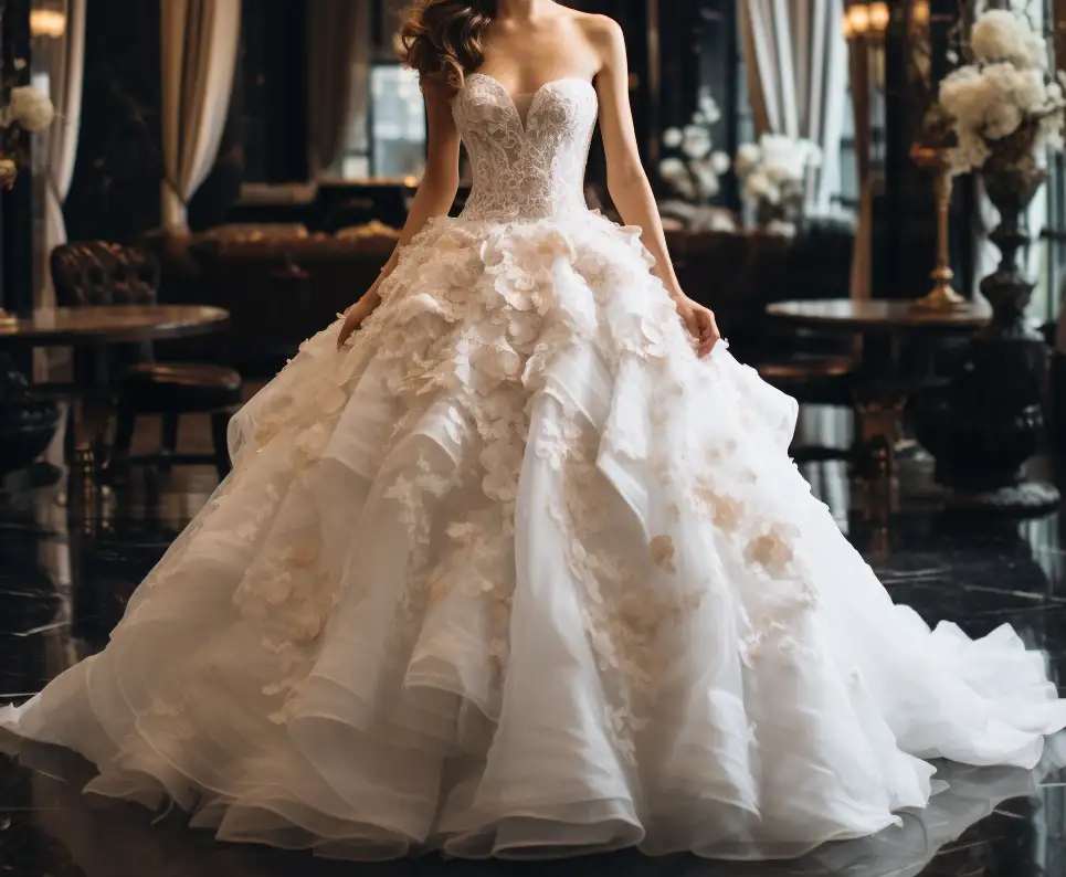 bride in ballgown style dress